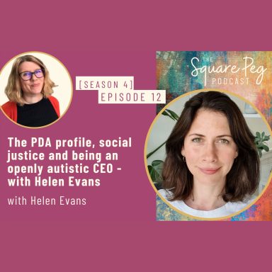Screenshot of the Square Peg host, Amy Richards, and Helen Evans